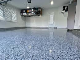 Garage floor with epoxy coating